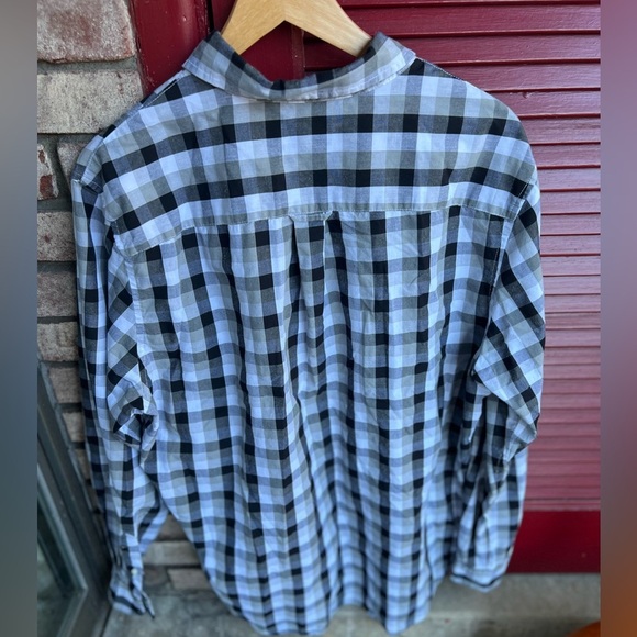 Men’s chaps extra large black/white checkered button down shirt - Picture 6 of 9